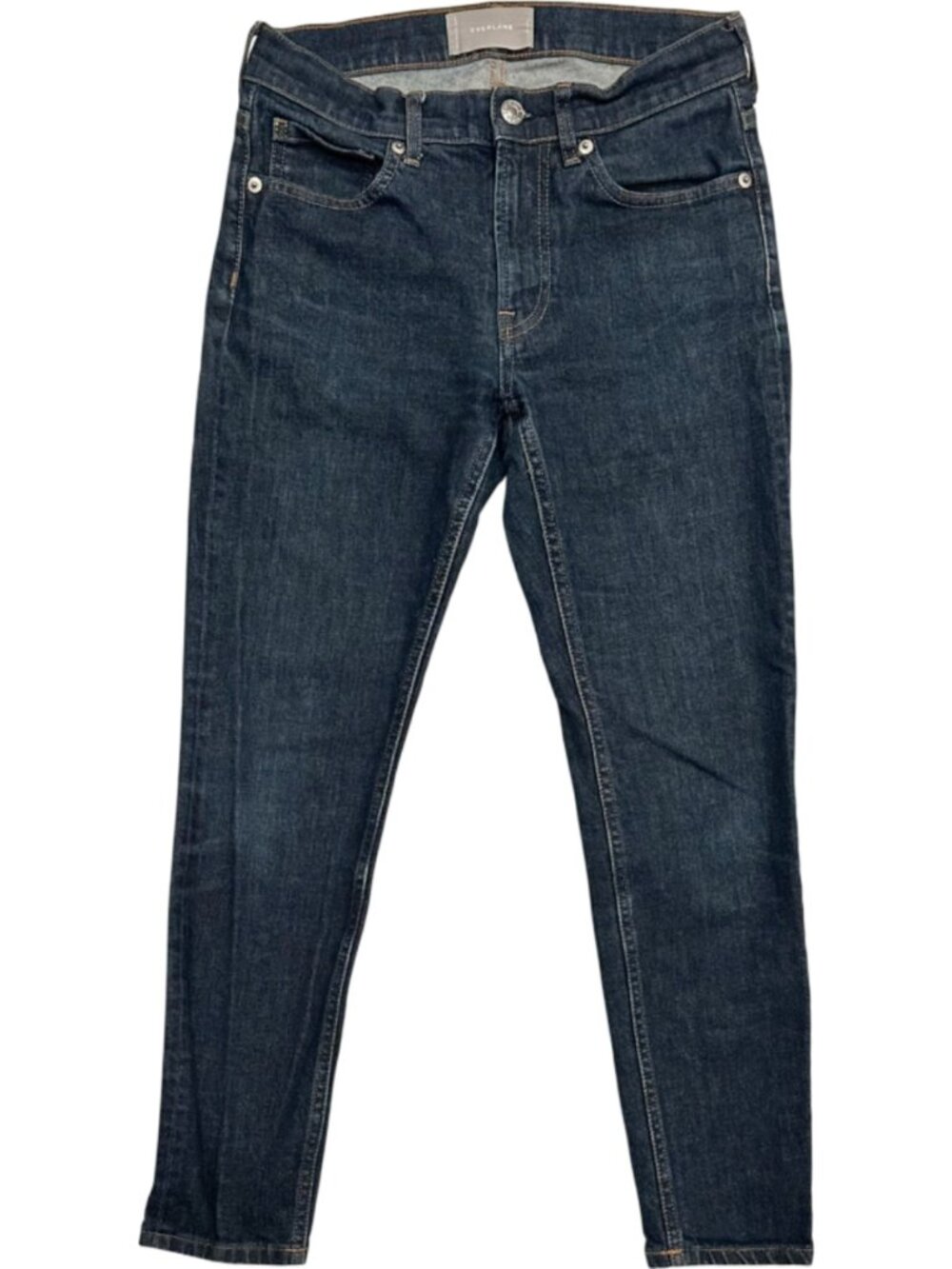 Everlane Women's High Rise Slim Straight Jeans Dark Wash Stretch Denim Size 27